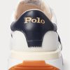 Vit / Marinblå Herr Ralph Lauren Train 89 Mocka & Oxford Sneakers