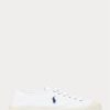 Vit / Marinblå Ralph Lauren Essence 100 Canvas Sneakers för män