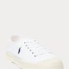 Vit / Marinblå Ralph Lauren Essence 100 Canvas Sneakers för män