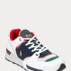 Vit / Marinblå Ralph Lauren Trackster 200 Sneakers för män