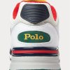 Vit / Marinblå Ralph Lauren Trackster 200 Sneakers för män