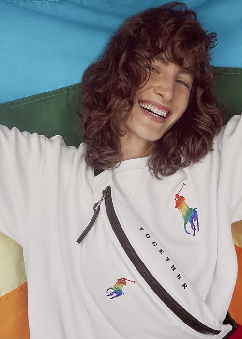 Vit Multi Ralph Lauren Pride Canvas Handväska för kvinnor Vit Multi Ralph Lauren Pride Canvas Handväska för kvinnor