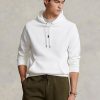 Vit Ralph Lauren dubbelstickad luvtröja för män Vit Ralph Lauren dubbelstickad luvtröja för män