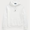 Vit Ralph Lauren dubbelstickad luvtröja för män Vit Ralph Lauren dubbelstickad luvtröja för män