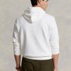 Vit Ralph Lauren dubbelstickad luvtröja för män Vit Ralph Lauren dubbelstickad luvtröja för män