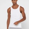 Vit Ralph Lauren Essential väst med rund hals för män Vit Ralph Lauren Essential väst med rund hals för män