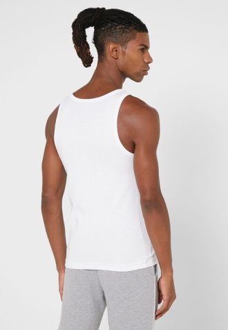 Vit Ralph Lauren Essential väst med rund hals för män