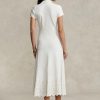 Vit Ralph Lauren Eyelet Stretch Cotton Mesh Klänning för kvinnor Vit Ralph Lauren Eyelet Stretch Cotton Mesh Klänning för kvinnor