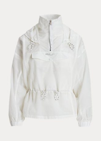 Vit Ralph Lauren Packable Ripstop Windbreaker för kvinnor