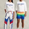 Vit Ralph Lauren Polo sportfleecetröja för män Vit Ralph Lauren Polo sportfleecetröja för män