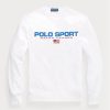 Vit Ralph Lauren Polo sportfleecetröja för män Vit Ralph Lauren Polo sportfleecetröja för män