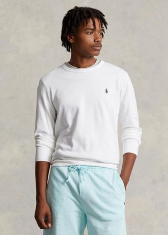 Vit Ralph Lauren Spa Terry Sweatshirt för män