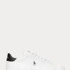 Vit/svart Ralph Lauren Heritage Court II lädersneakers för män
