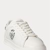 Vit/svart Ralph Lauren Heritage Court II lädersneakers för män