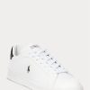 Vit/svart Ralph Lauren Heritage Court II lädersneakers för män