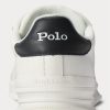 Vit/svart Ralph Lauren Heritage Court II lädersneakers för män