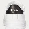 Vit/svart Ralph Lauren Heritage Court II lädersneakers för män