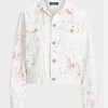 Vita dam Ralph Lauren Rosa PonyRosa Pony Denim Trucker Jackor Vita dam Ralph Lauren Rosa PonyRosa Pony Denim Trucker Jackor