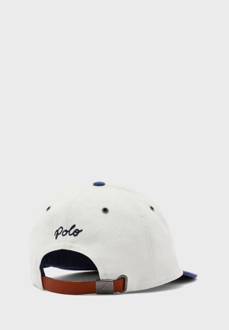 Vita herr Ralph Lauren Logo Flat Peak Hattar