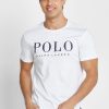 Vita herr Ralph Lauren logotyp T-shirts med rund hals Vita herr Ralph Lauren logotyp T-shirts med rund hals