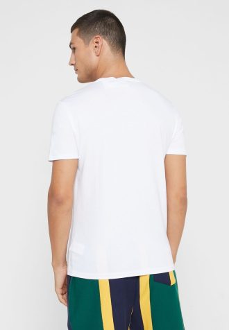 Vita herr Ralph Lauren logotyp T-shirts med rund hals