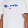 Vita herr Ralph Lauren logotyp T-shirts med rund hals
