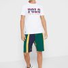 Vita herr Ralph Lauren logotyp T-shirts med rund hals