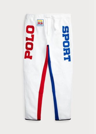 Vita herr Ralph Lauren Polo Sport färgblockerade fleecebyxor