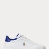 Vita/kungliga Ralph Lauren Heritage Court II lädersneakers för män