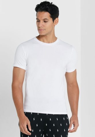 Vita Ralph Lauren 2-pack t-shirts med rund hals för män