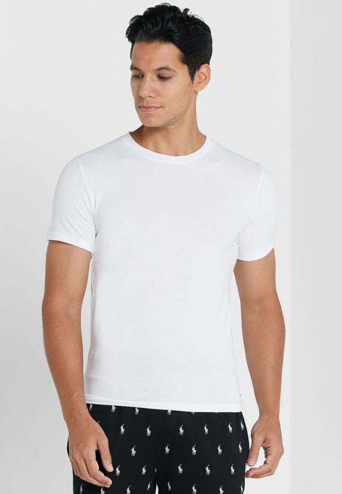 Vita Ralph Lauren 2-pack t-shirts med rund hals för män Vita Ralph Lauren 2-pack t-shirts med rund hals för män
