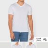 Vita Ralph Lauren 2-pack T-shirts med V-hals för män Vita Ralph Lauren 2-pack T-shirts med V-hals för män
