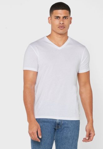 Vita Ralph Lauren 2-pack T-shirts med V-hals för män