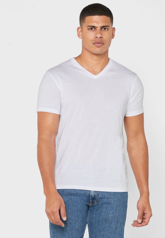 Vita Ralph Lauren 2-pack T-shirts med V-hals för män Vita Ralph Lauren 2-pack T-shirts med V-hals för män