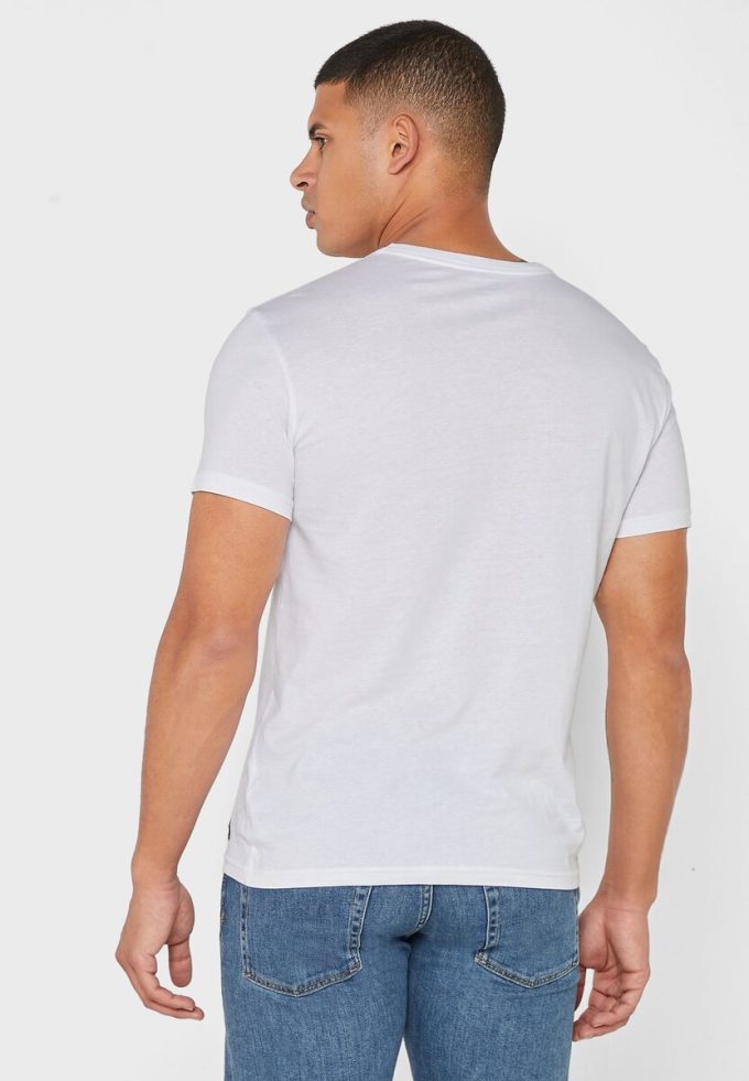 Vita Ralph Lauren 2-pack T-shirts med V-hals för män Vita Ralph Lauren 2-pack T-shirts med V-hals för män