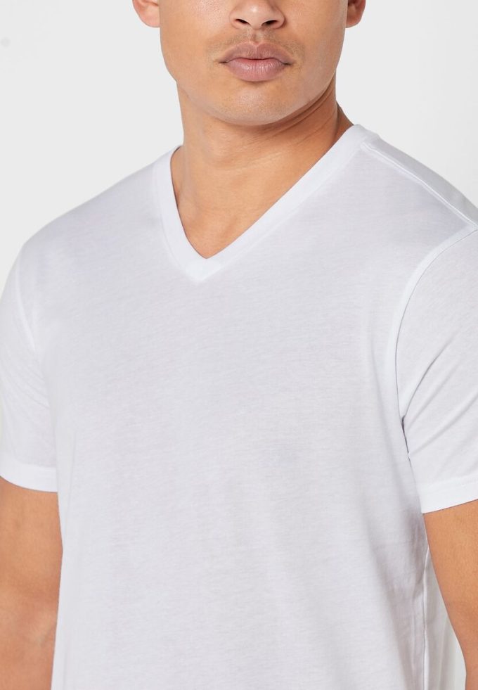 Vita Ralph Lauren 2-pack T-shirts med V-hals för män Vita Ralph Lauren 2-pack T-shirts med V-hals för män