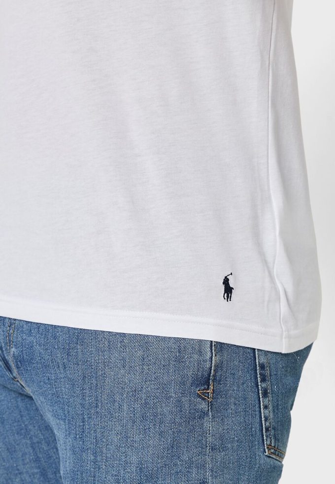 Vita Ralph Lauren 2-pack T-shirts med V-hals för män Vita Ralph Lauren 2-pack T-shirts med V-hals för män
