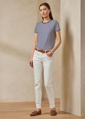 Vita Ralph Lauren 400 Matchstick-jeans för kvinnor