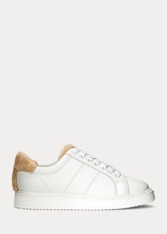 Vita Ralph Lauren Angeline IV Action Läder Sneakers för kvinnor