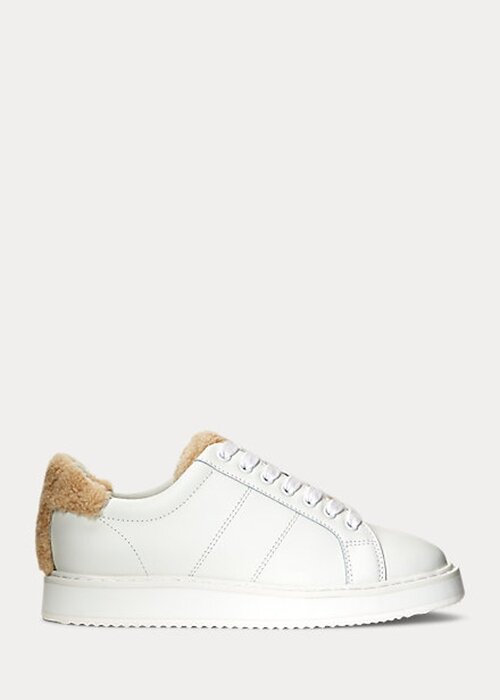 Vita Ralph Lauren Angeline IV Action Läder Sneakers för kvinnor Vita Ralph Lauren Angeline IV Action Läder Sneakers för kvinnor