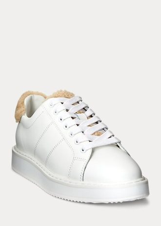 Vita Ralph Lauren Angeline IV Action Läder Sneakers för kvinnor
