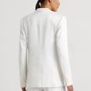 Vita Ralph Lauren Blazers i linneblandning av twill för kvinnor Vita Ralph Lauren Blazers i linneblandning av twill för kvinnor