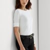 Vita Ralph Lauren Boatneck-tröjor i bomull för kvinnor