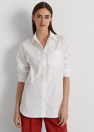 Vita Ralph Lauren bomullströjor för kvinnor