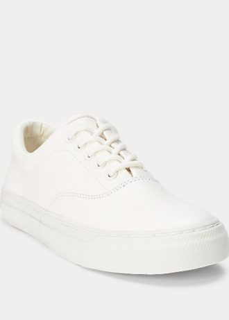 Vita Ralph Lauren Bryn lädersneakers för kvinnor