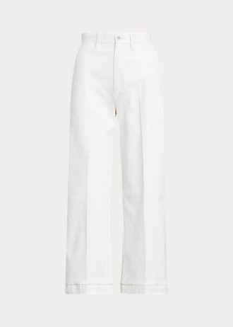 Vita Ralph Lauren Chino-byxor med vida ben för kvinnor