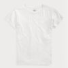 Vita Ralph Lauren Cotton Jersey T-shirts med rund hals för kvinnor Vita Ralph Lauren Cotton Jersey T-shirts med rund hals för kvinnor