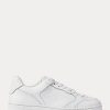 Vita Ralph Lauren Court lädersneakers för kvinnor