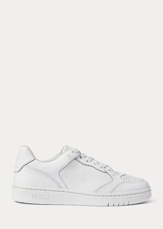 Vita Ralph Lauren Court lädersneakers för kvinnor
