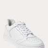Vita Ralph Lauren Court lädersneakers för kvinnor